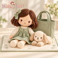 MIRQVORA™ Wren & Pebble Doll Gift Set — 13-Inch Cloth Doll with 6-Inch Puppy Plush, Fabric Tote & Play Mat