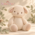 MIRQVORA™ Hushwick Rabbit Plush — 13-Inch Stuffed Bunny with Folded Ears, Embroidered Face & Textured Belly Panel